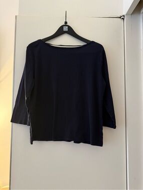 Talbots Women’s Black  cotton  3/4 Sleeve Top